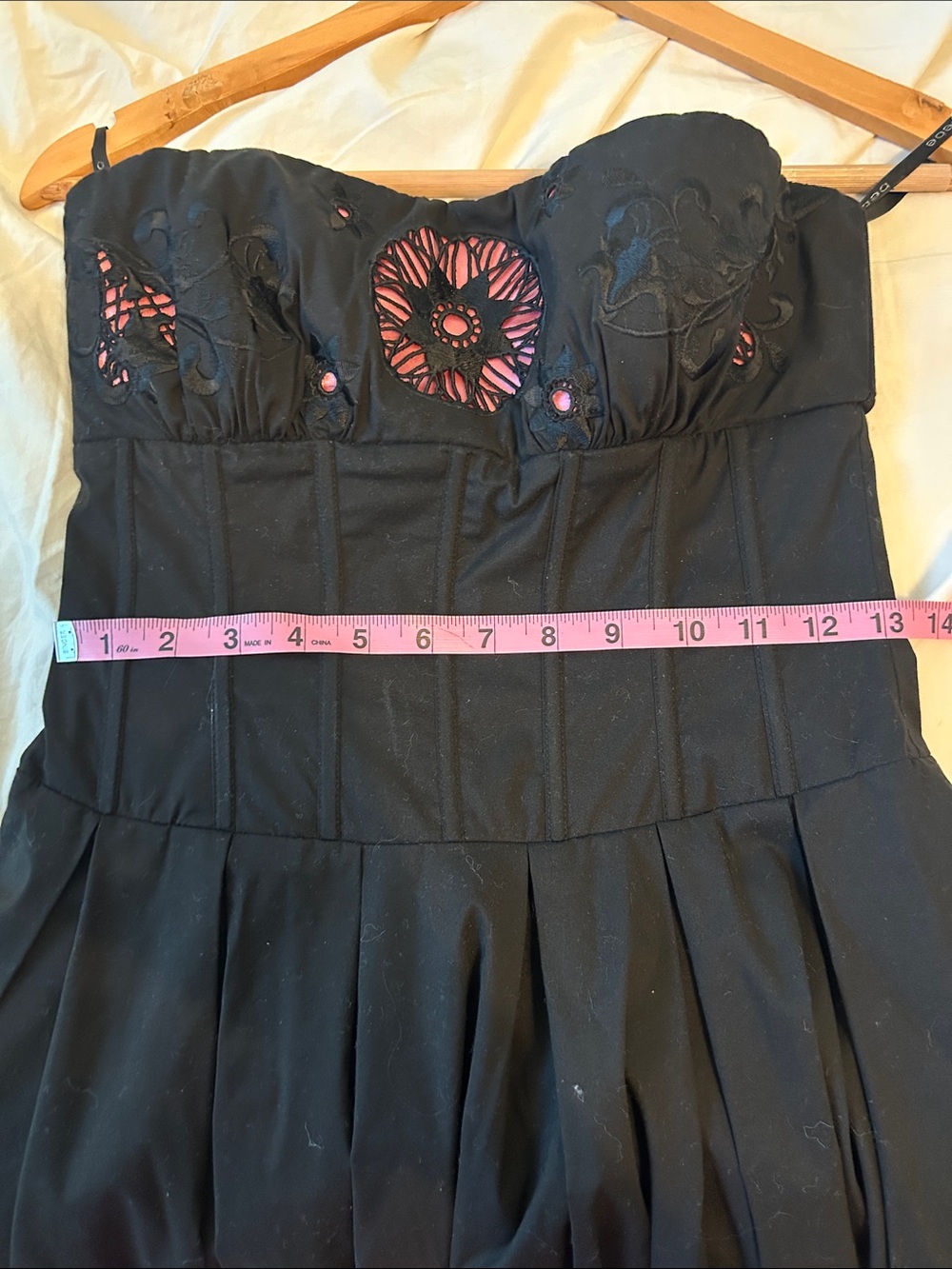 Black strapless Bebe evening dress - Picture 3 of 4
